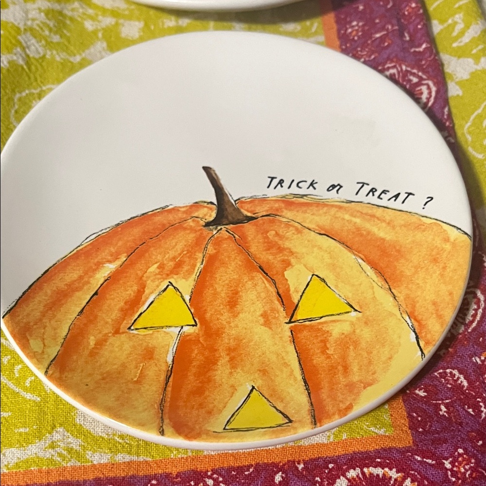Rae dunn Halloween Pumpkin Plate
